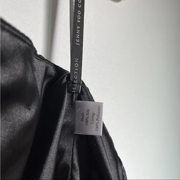 Jenny Yoo Black Dress Women Sz 6 Silk Chiffon Wedding Whimsigoth Halter Y2K EUC - Picture 7 of 13